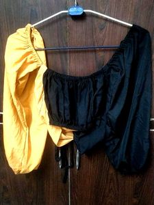Stylish Two-Tone Crop Top
