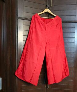 Women Red Georgette Beads Straight Palazzo Suit