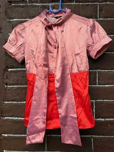 Red & White Striped Blouse