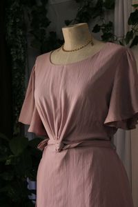 Dusty Rose Tie-Waist Dress