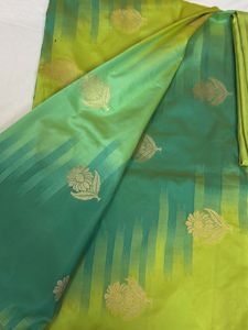 Green banarasi zari suit.