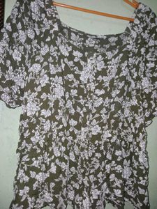 Floral Print Peasant Top