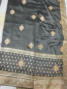 Grey wedding saree