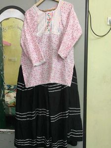 Floral Embroidered Tunic &amp; Skirt