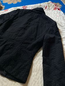 Jones Wear Black Polka Dot Blazer