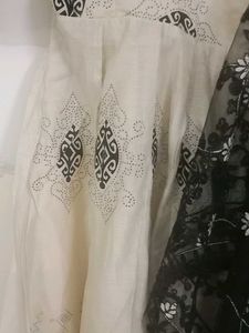 Elegant Embroidered Dress with Shawl