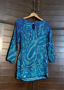 Old Navy Women Blue Printed Casual Dress