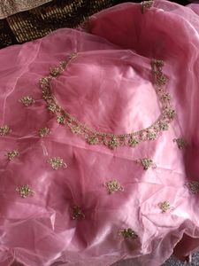 Pink &amp; Gold Embroidered Lehenga