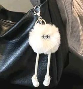 White Fluffy Keychain