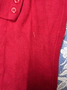 Red Boat Neck Sweater