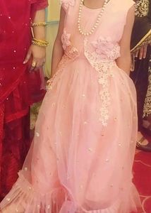 Pink Floral Girls Dress Party Gown