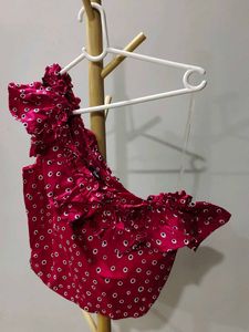 One Shoulder Red Top