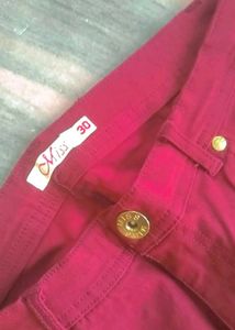Maroon Stretchable Jeans