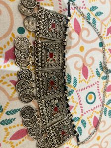 Vintage Silver Tone Tribal Necklace