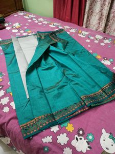 Brand New Assam Soft Silk Saree Sea Green Colour