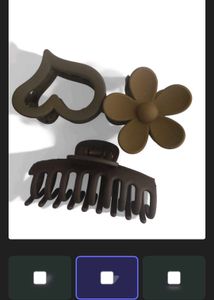 Pack Of Three Hair Claw With Matte Finish