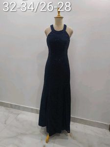 Navy Sequin Formal Gown