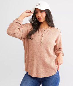 Peach Ribbed Knit Sweater🎗️🌷