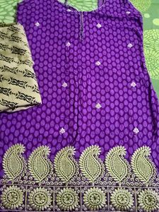 Purple Kurta And Patiala Set