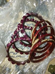 Wine Colour (Magenta) Bangles Set Brand New