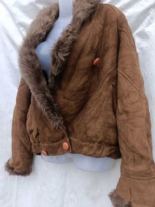 Vintage Brown Fur Collar Jacket 🤎