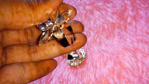Pearl &amp; Crystal Adjustable Rings