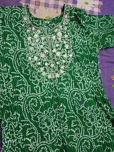 Elegant Green Printed Kurta