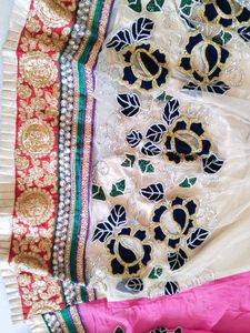 Ghagra Style Saree With Blouse Piece
