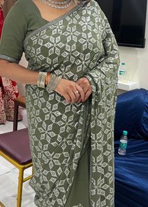 Elegant Green Saree(wore Only Once) New