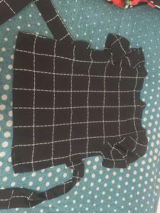 Black Grid Print Blouse