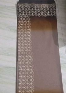 Elegant Brown & Gold Saree