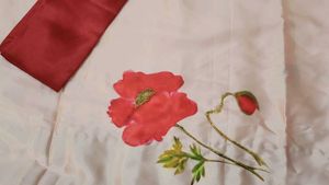 Floral Print Pink satin Saree