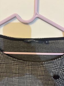 Plaid Button Top
