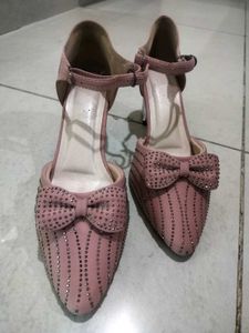Pink Rhinestone Heels with Bows