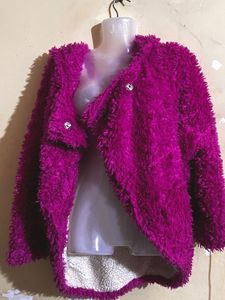 Fuzzy Purple Hooded Jacket