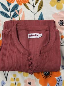 Rust Cotton Blend Kurti