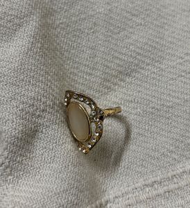 Gold-Plated Artificial Stones Studded Ring