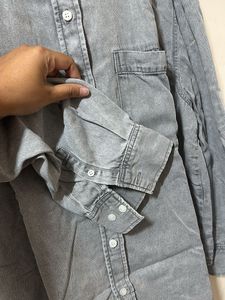 H&amp;M Grey Lyocell Denim Shirt