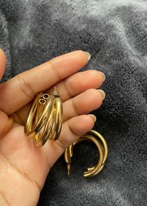 Gold Triple Hoop Earrings