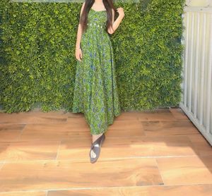 Green Printed Maxi Dress