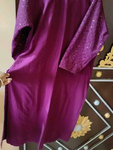 Purple Embellished Kurti
