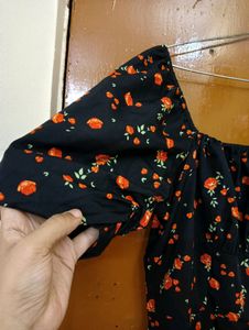 Floral Dress With Slide Slit