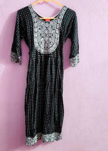 Elegant Black Printed Kurta🖤