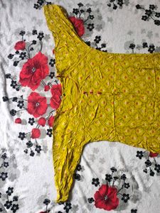 Yellow Printed Kurta