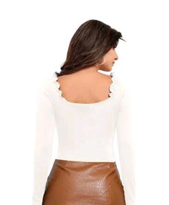 Chic White Long Sleeve Top