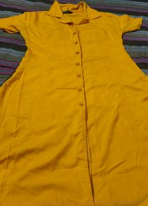Yellow belted dress