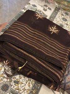 Brown &amp; Blue Dress Material