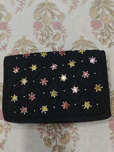 “Noor Clutch” – Quilted Mirror Work Pouch