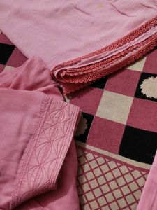 Pink Embroidered Kurti With Purse Free