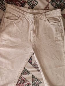 Beige Straight Pants